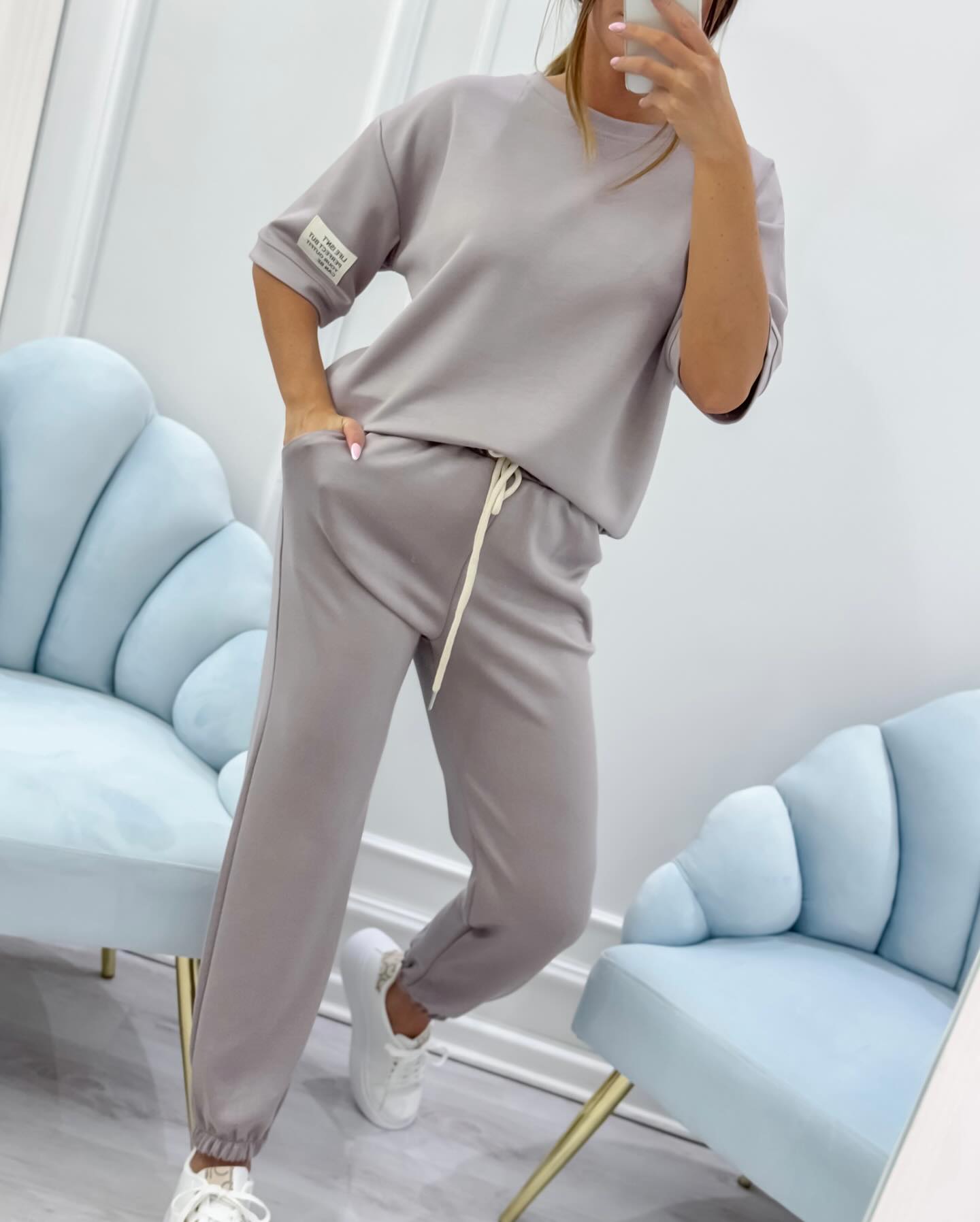 Matching T-Shirt and Jogger Pants Loungewear Set