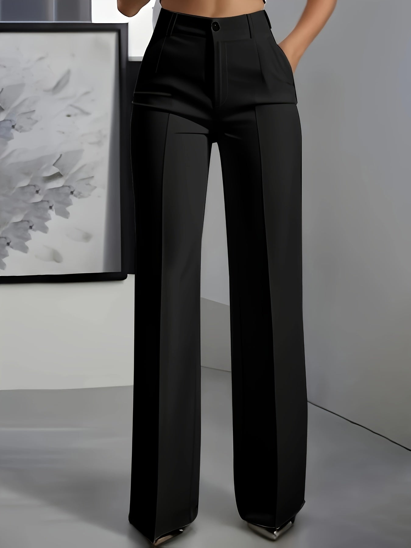 Tailored High-Rise Wide-Leg Trousers