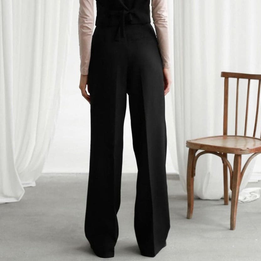 Pleated Wide Leg Palazzo Trousers