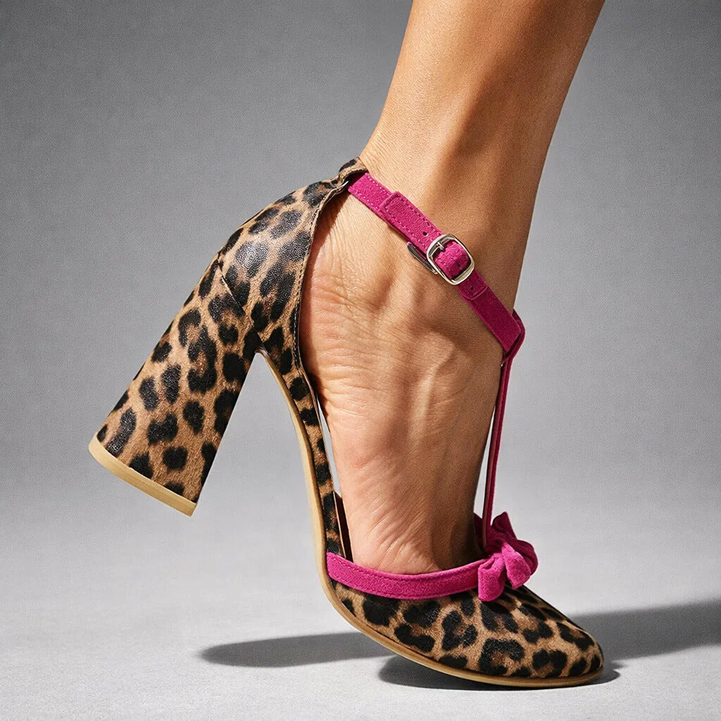 VALENTINA LEOPARD HEELS