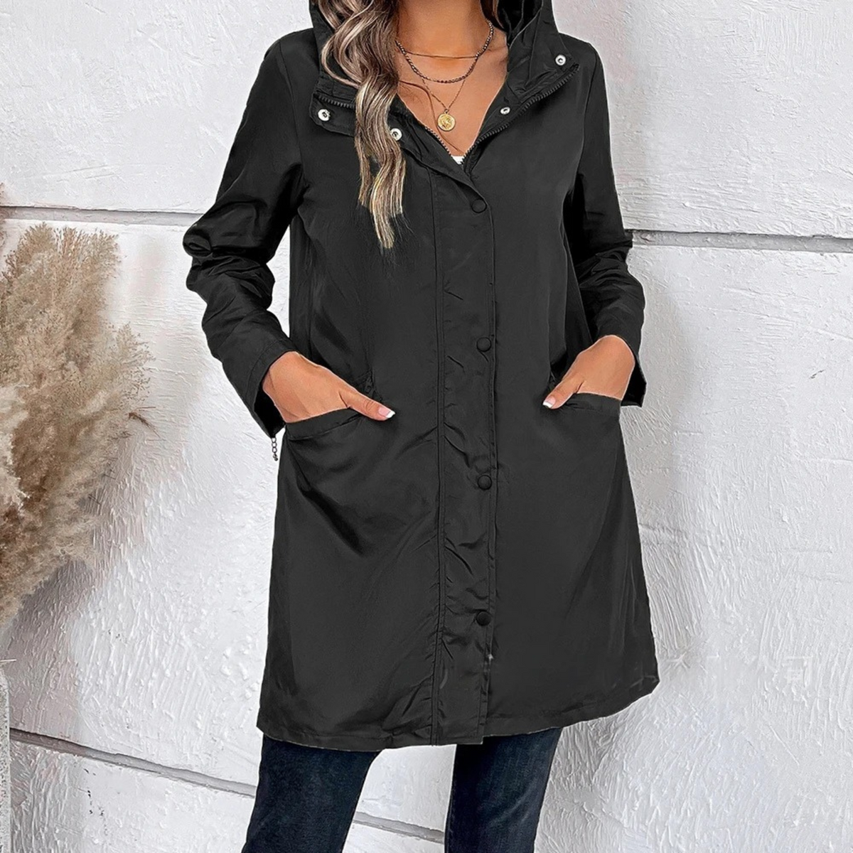 Lightweight Windbreaker Jacket with Adjustable Hood