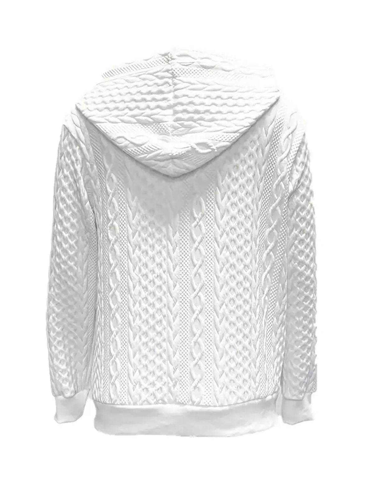 Vintage Jacquard Zip-Up Hooded Jacket