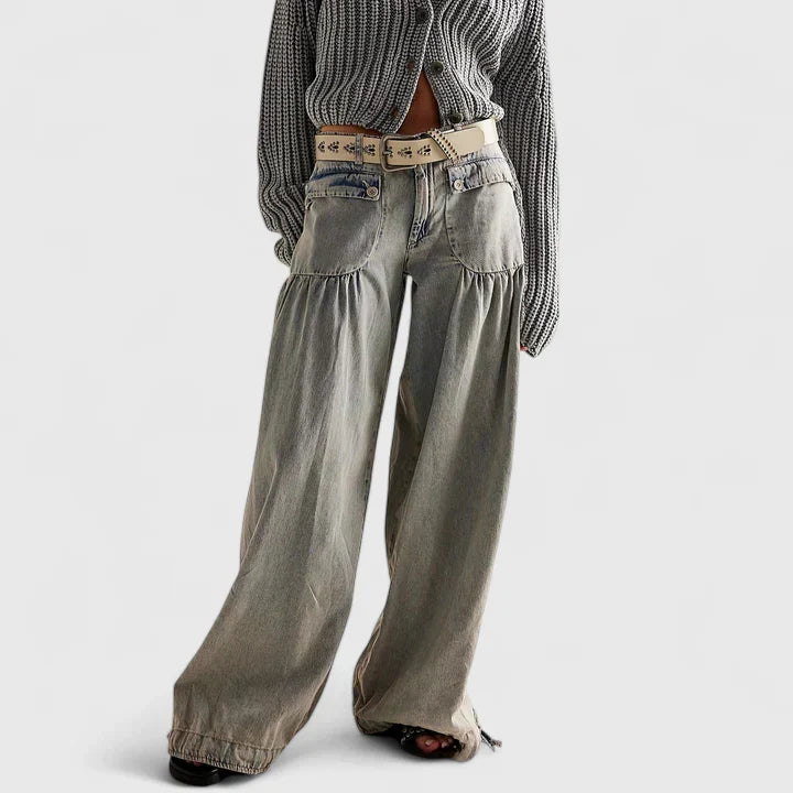 Wide Leg Bohemian Pleated Trousers