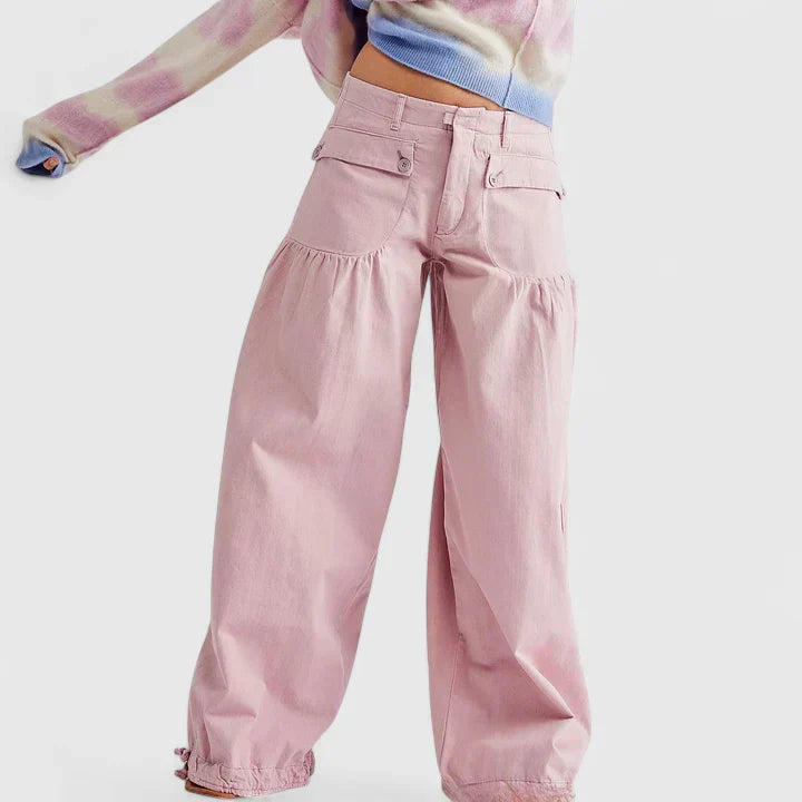Wide Leg Bohemian Pleated Trousers
