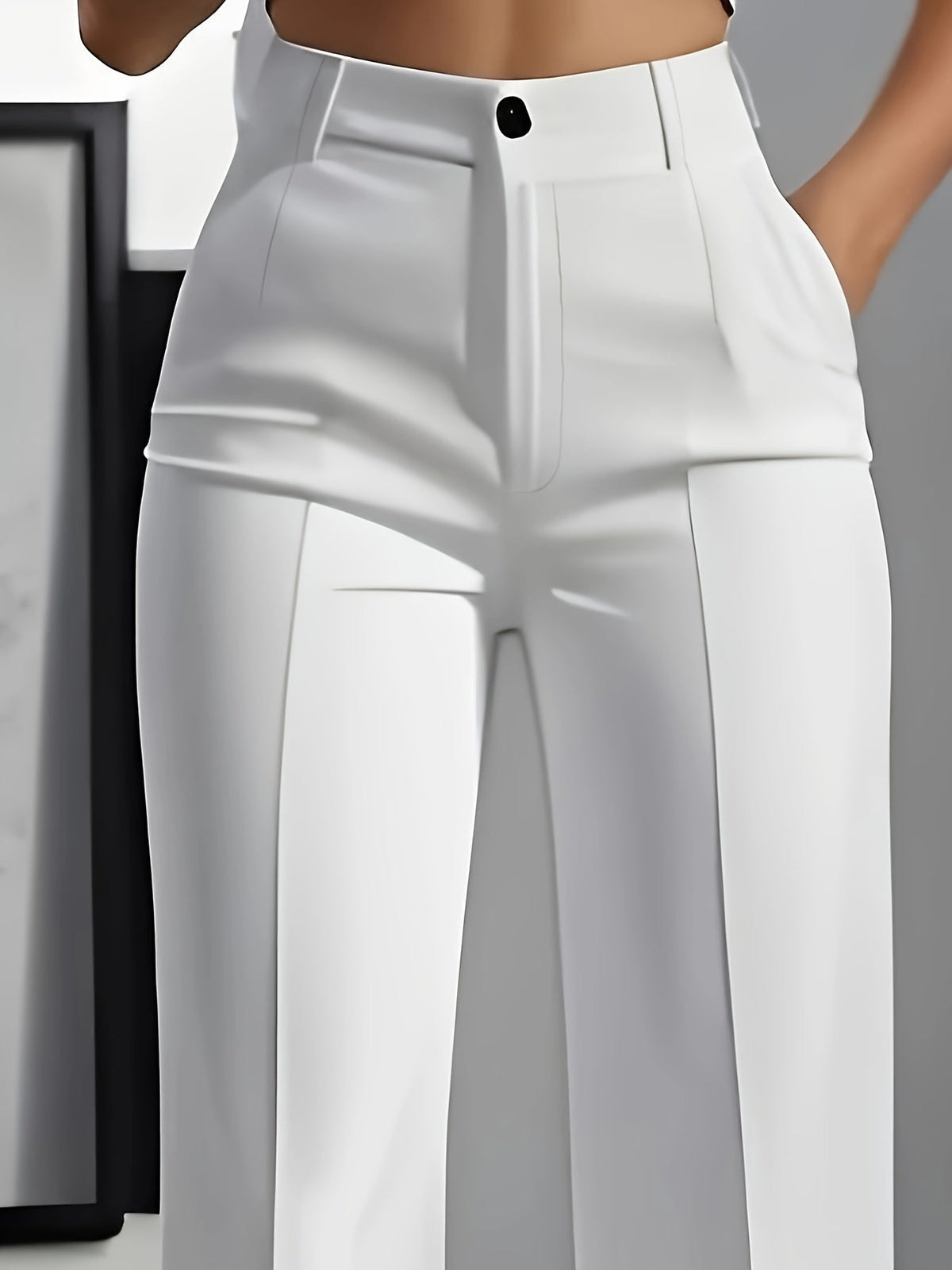 Tailored High-Rise Wide-Leg Trousers