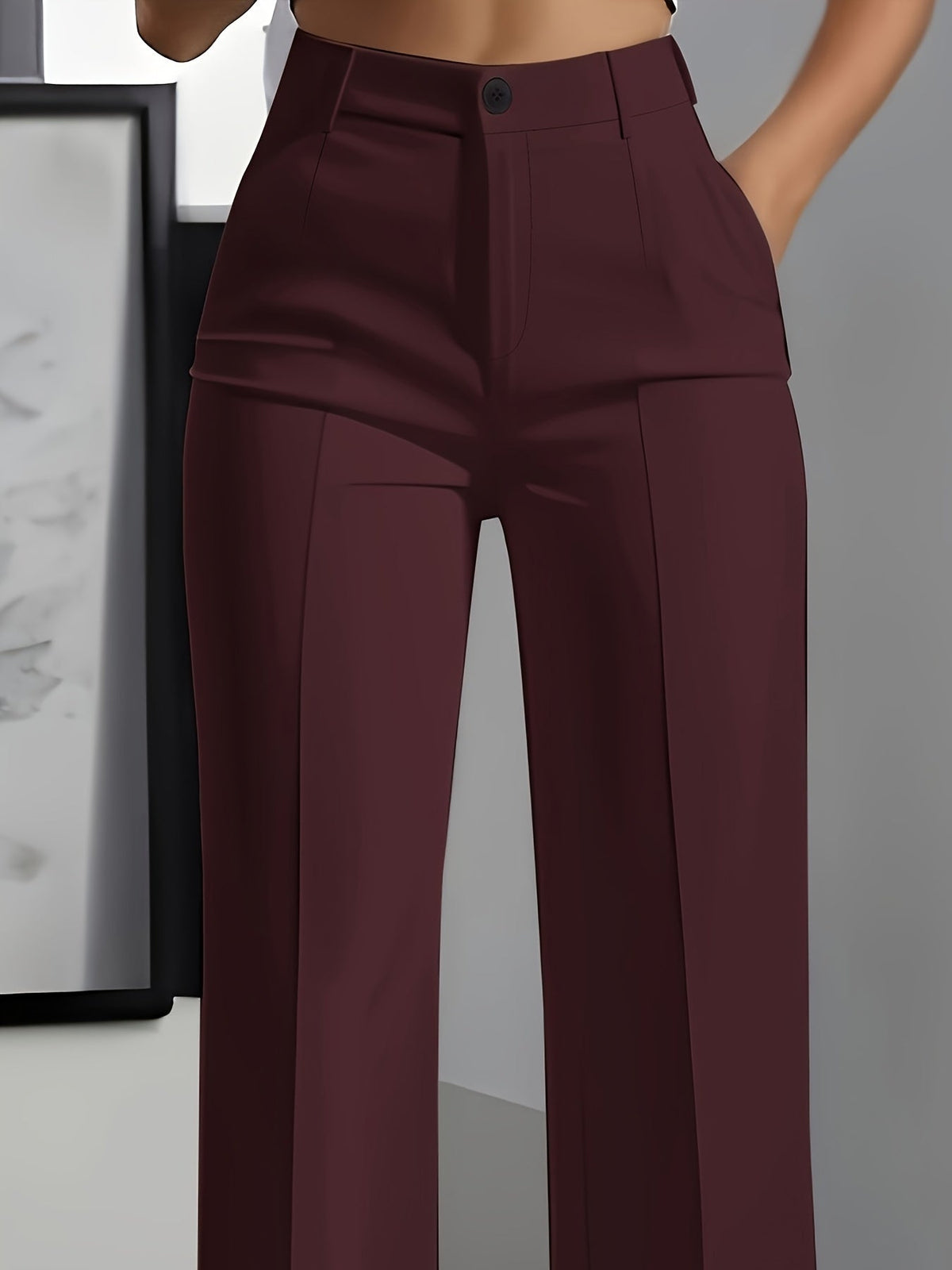 Tailored High-Rise Wide-Leg Trousers