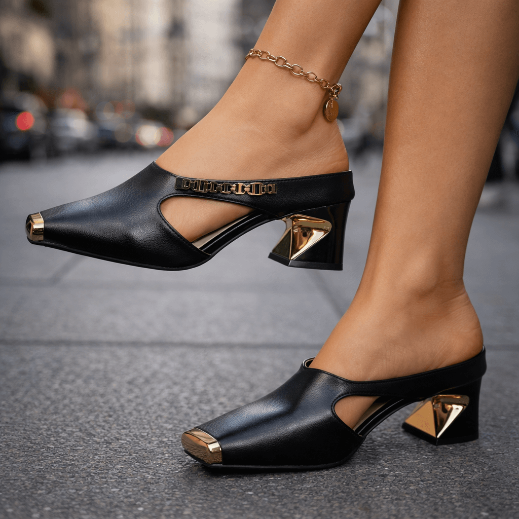 Velina Gold Heels
