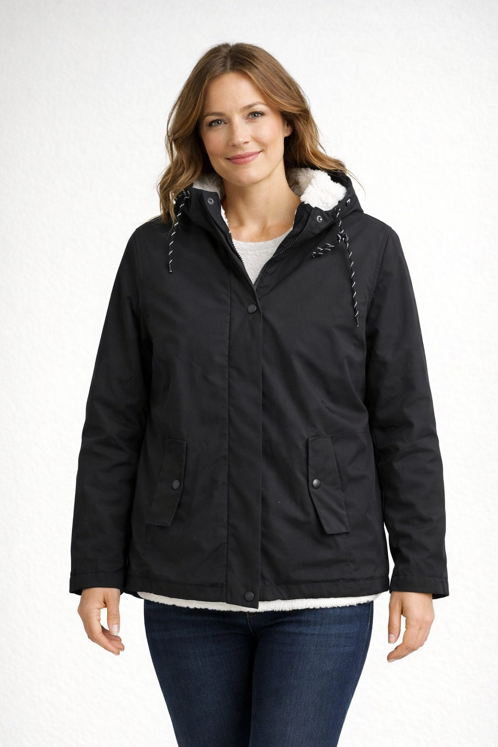 Hooded Winter Jacket with Fleece Lining
