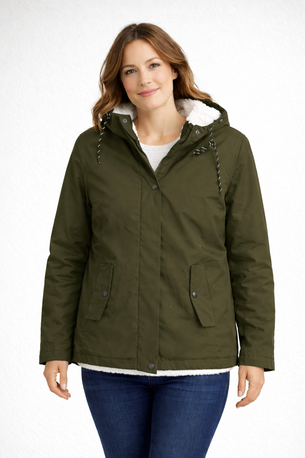 Hooded Winter Jacket with Fleece Lining