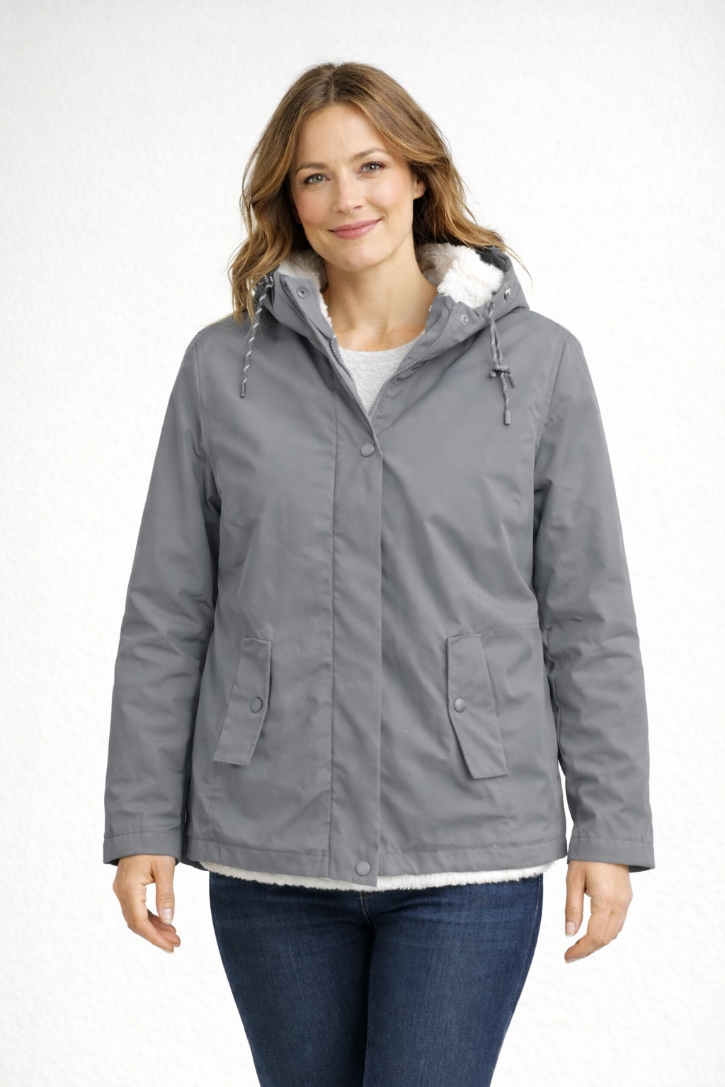 Hooded Winter Jacket with Fleece Lining