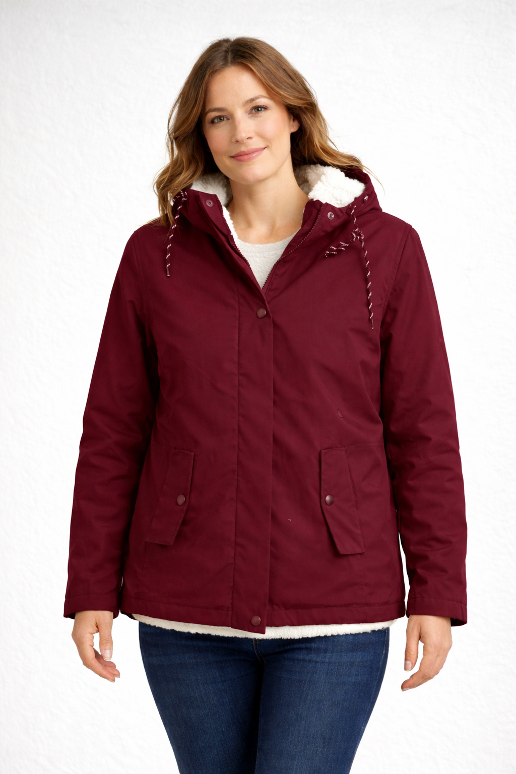 Hooded Winter Jacket with Fleece Lining