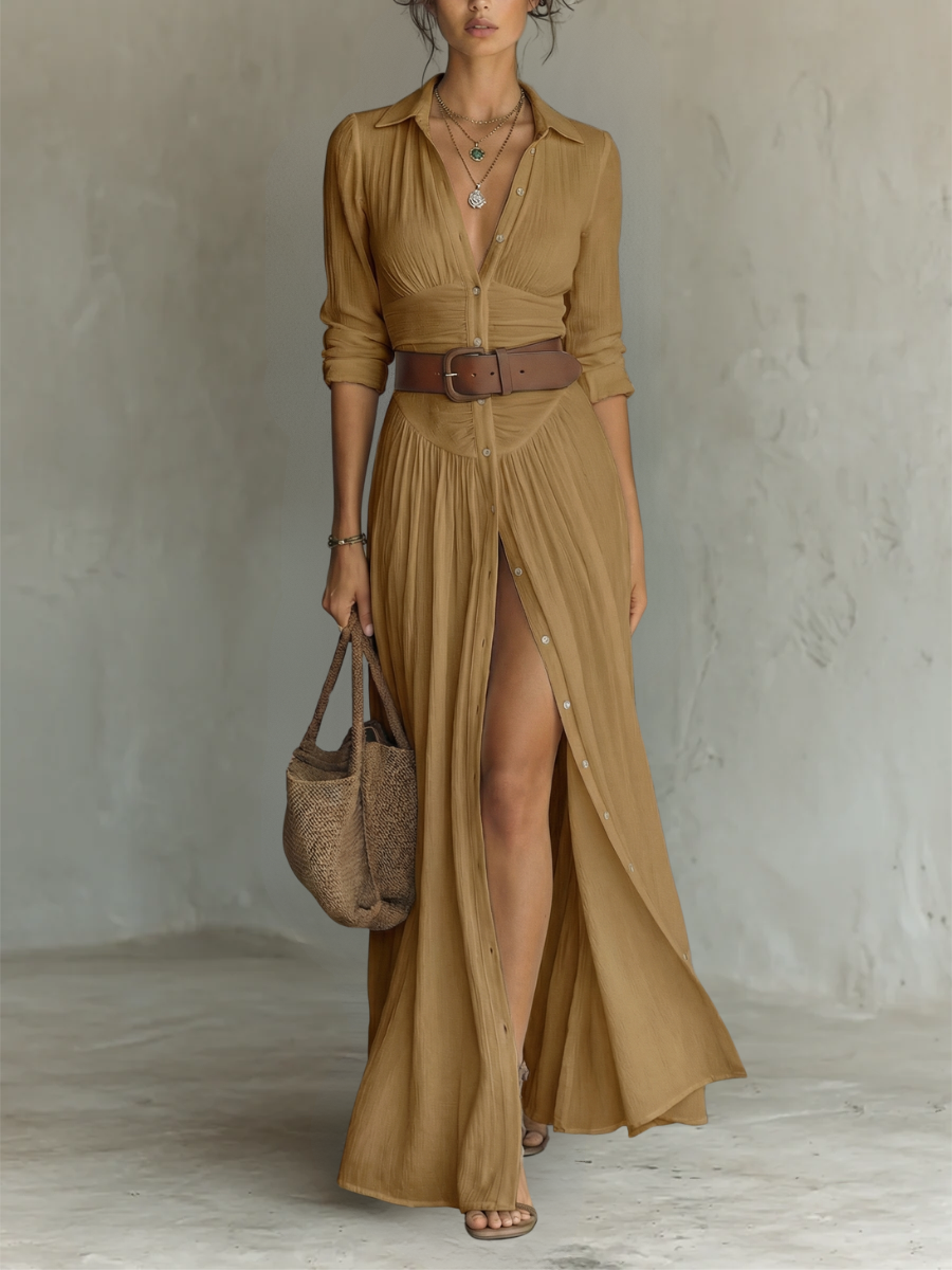 Katie | Pleated Long Maxi Dress