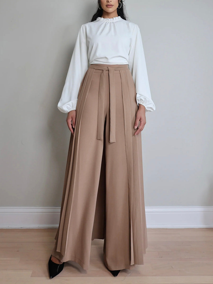 Lovely Pleated Overskirt Pants Set - Clearance Sale