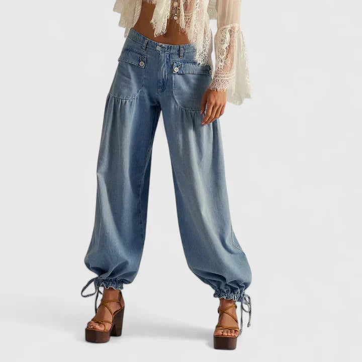 Wide Leg Bohemian Pleated Trousers