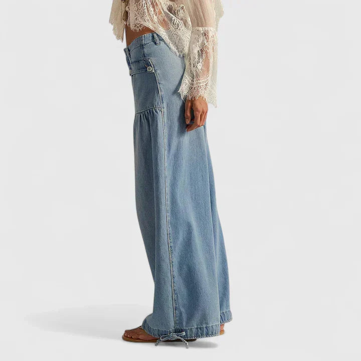 Wide Leg Bohemian Pleated Trousers