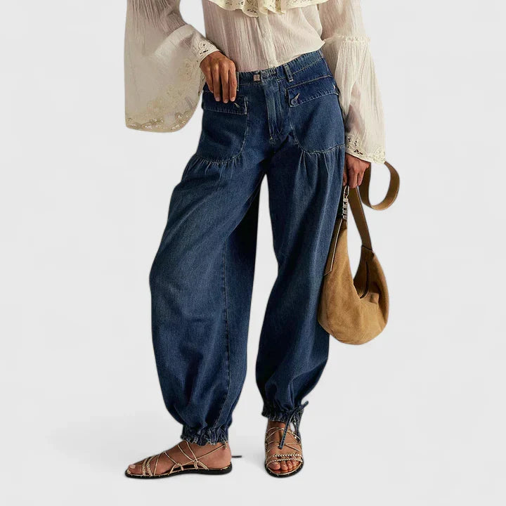Wide Leg Bohemian Pleated Trousers