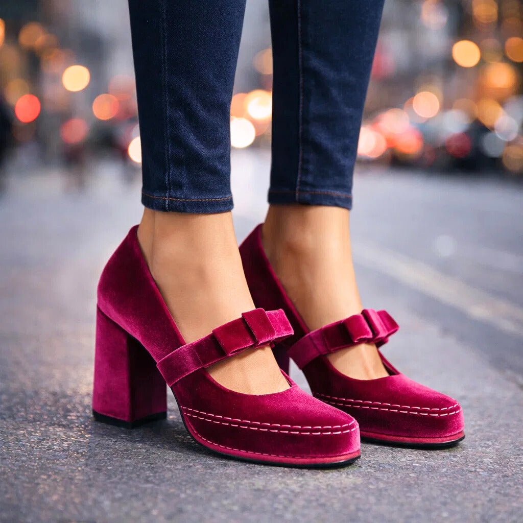 VALENTINA VELVET HEELS