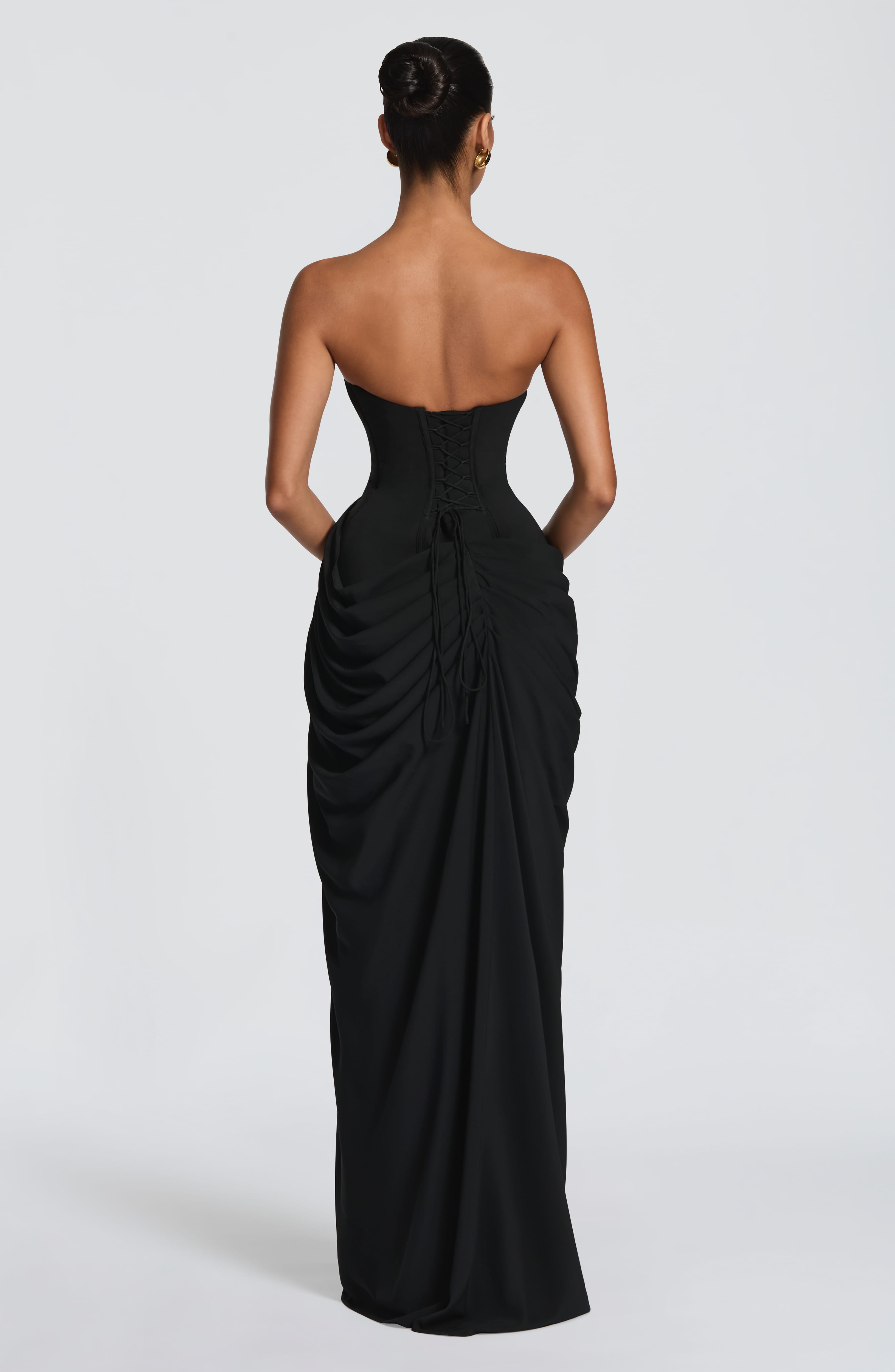Women's Strapless Maxi Dress With Ruffles