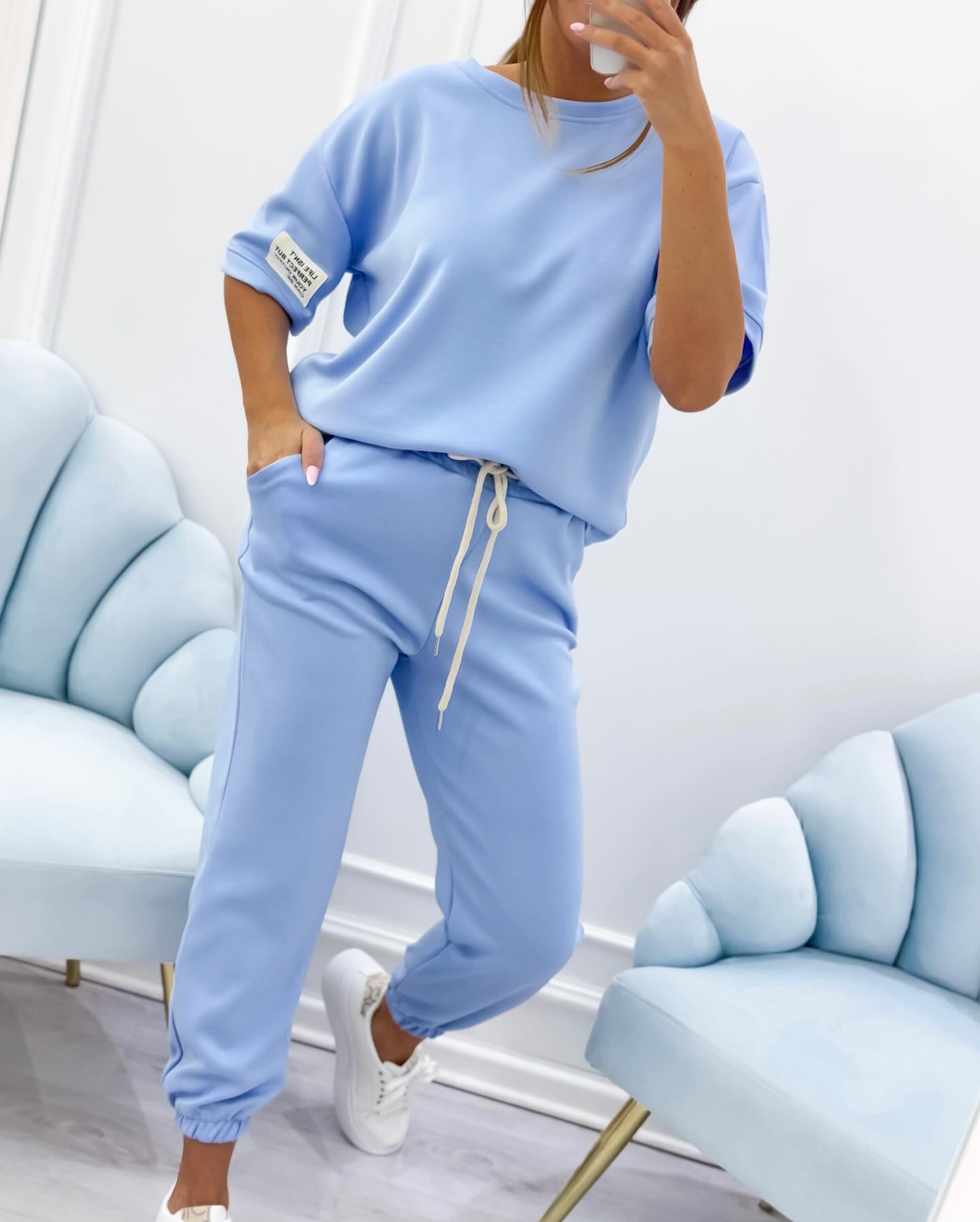 Matching T-Shirt and Jogger Pants Loungewear Set