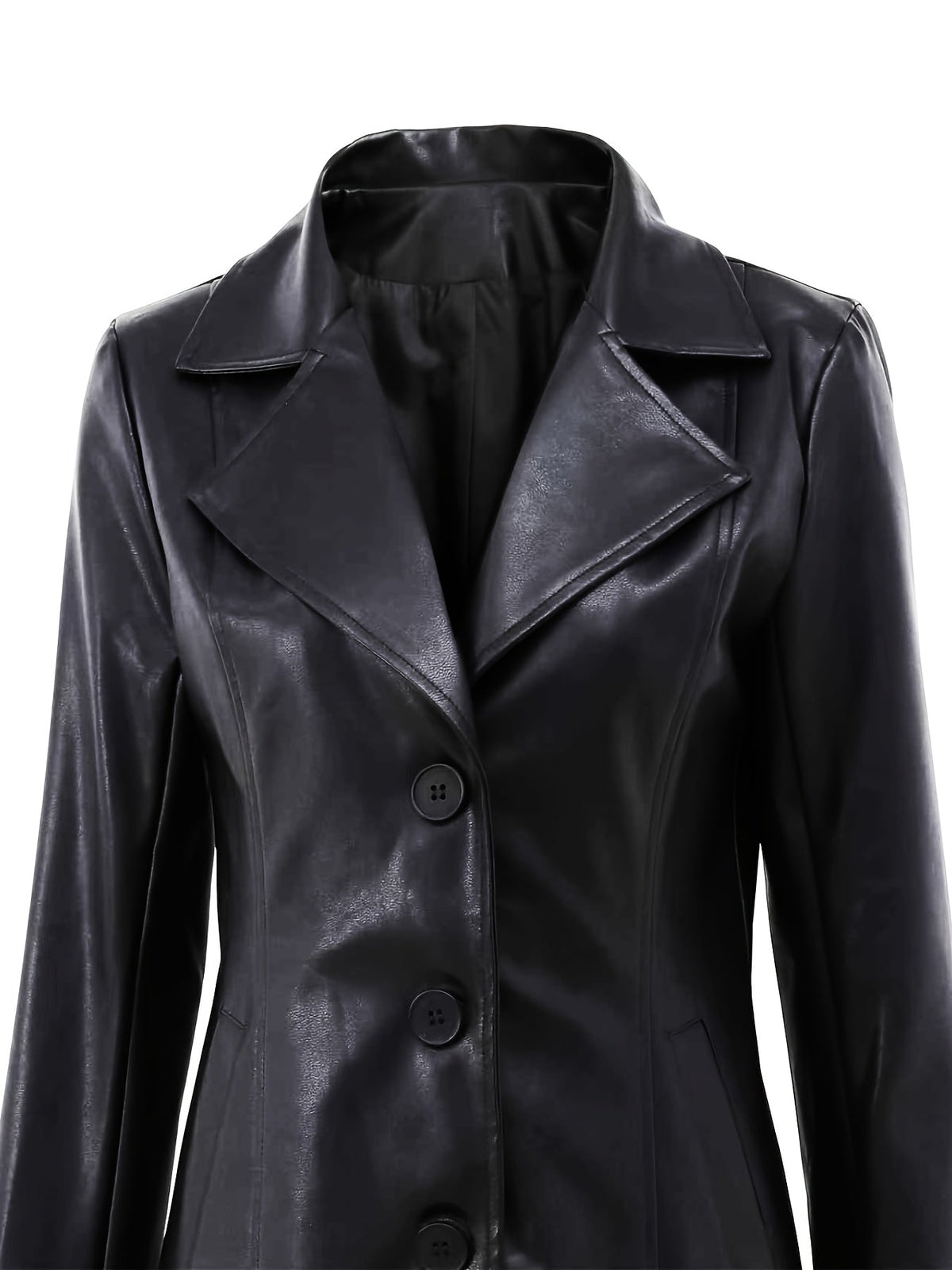 Mid-Length Coat with A-Line Hem and Notched Collar