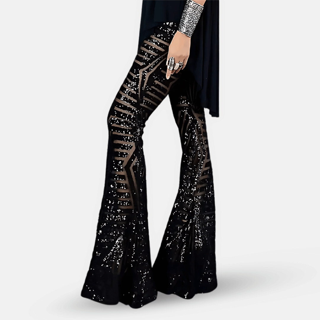 Women's Shimmering Sequined Bell Bottoms