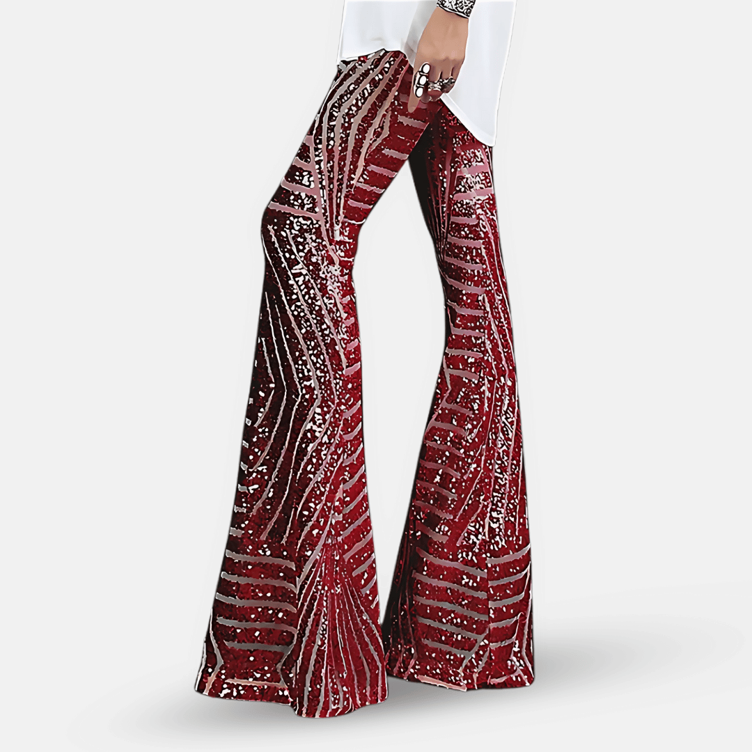 Women's Shimmering Sequined Bell Bottoms
