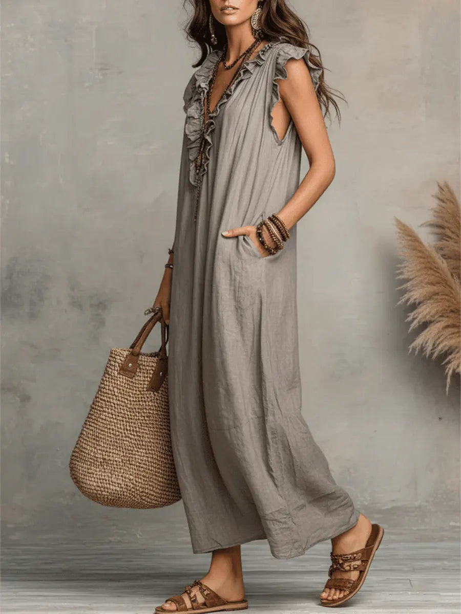 Camélia | Effortless Bohemian Linen Maxi Dress