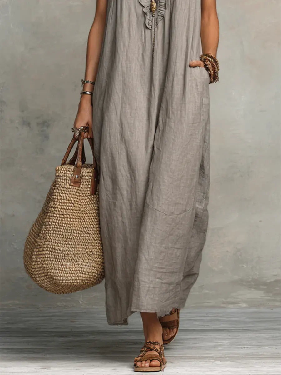 Camélia | Effortless Bohemian Linen Maxi Dress
