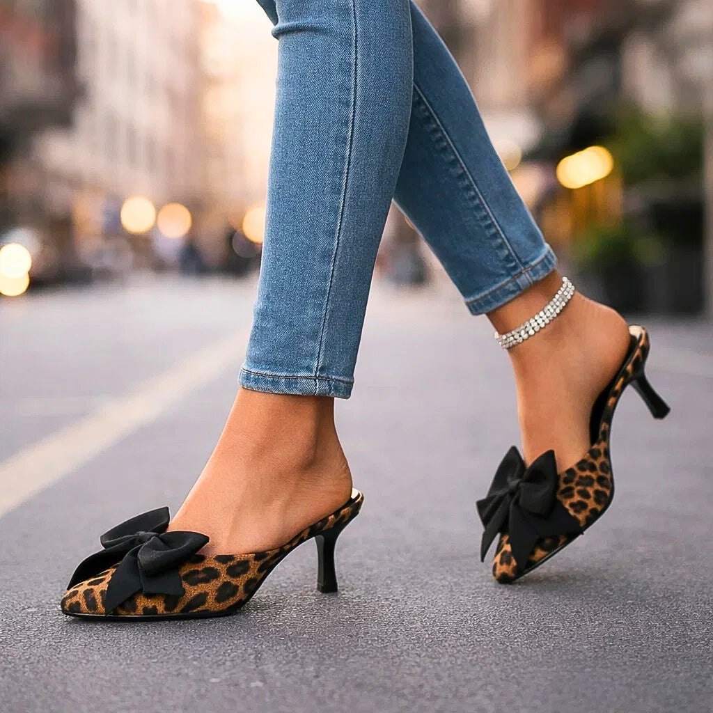 SIENNA LEOPARD BOW HEELS