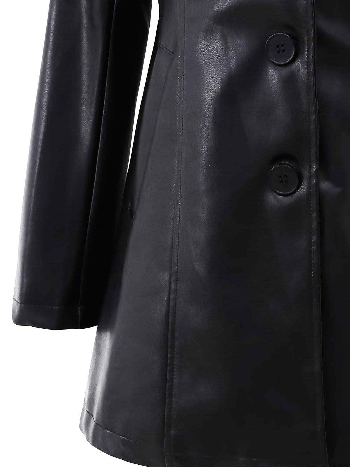 Mid-Length Coat with A-Line Hem and Notched Collar