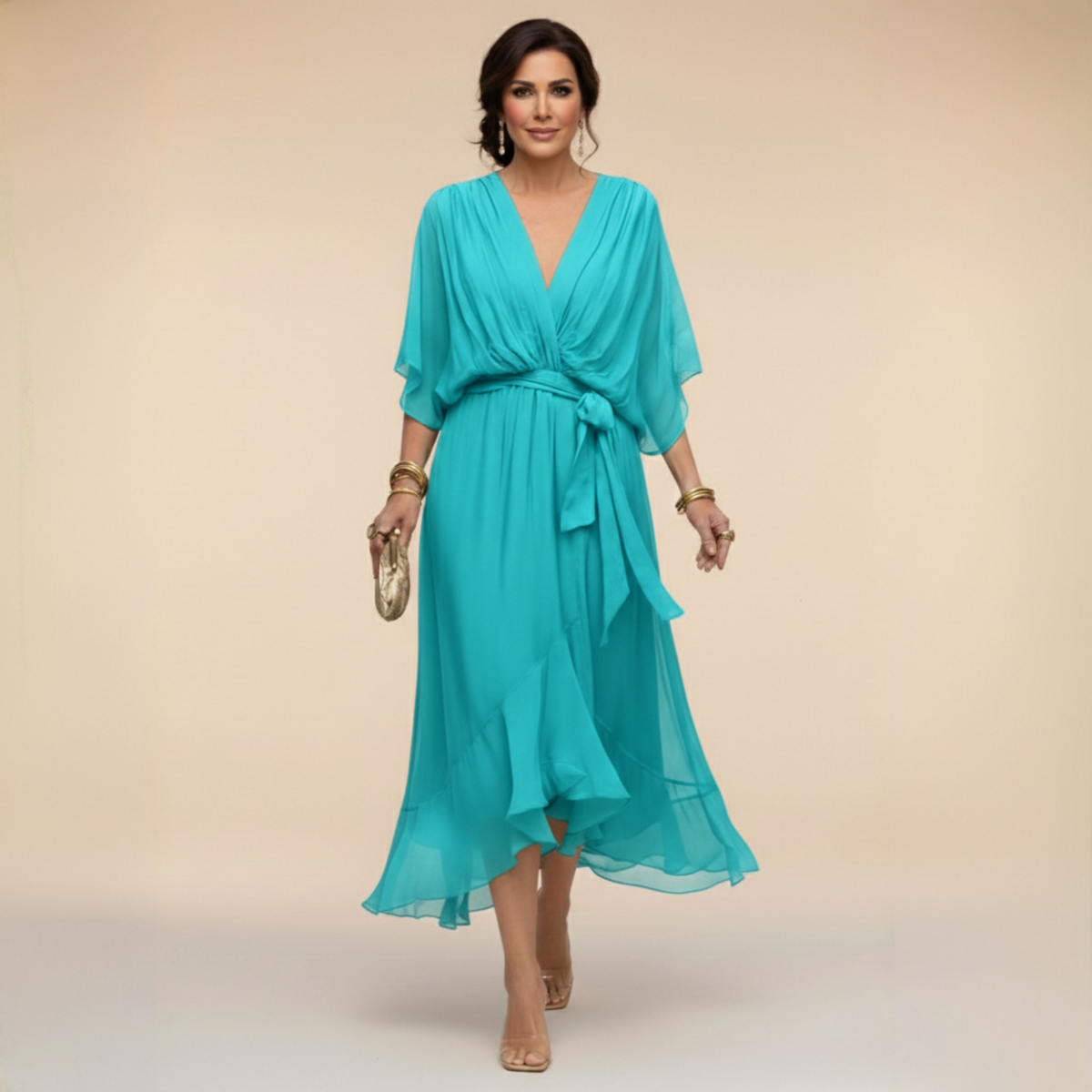 Arabella | Flowing V-Neck Silhouette Dress