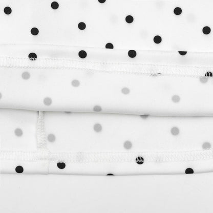 Elegant Polka-Dot Print Round-Neck Maxi Dress