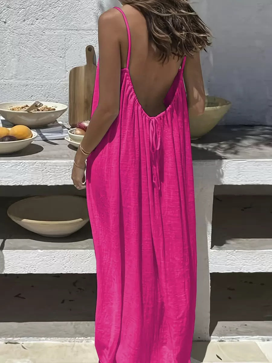 Midnight Whisper Backless Lounge Dress