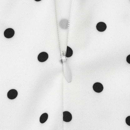 Elegant Polka-Dot Print Round-Neck Maxi Dress