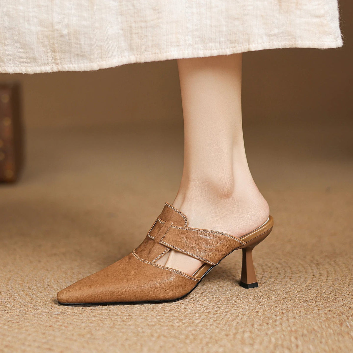 AUBREY MONROE GENUINE LEATHER HEELS