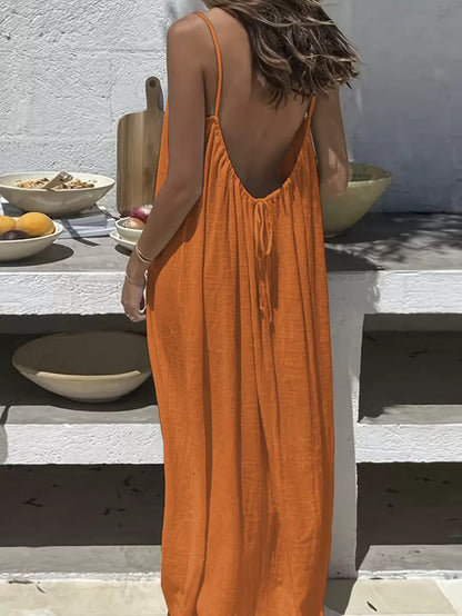 Midnight Whisper Backless Lounge Dress