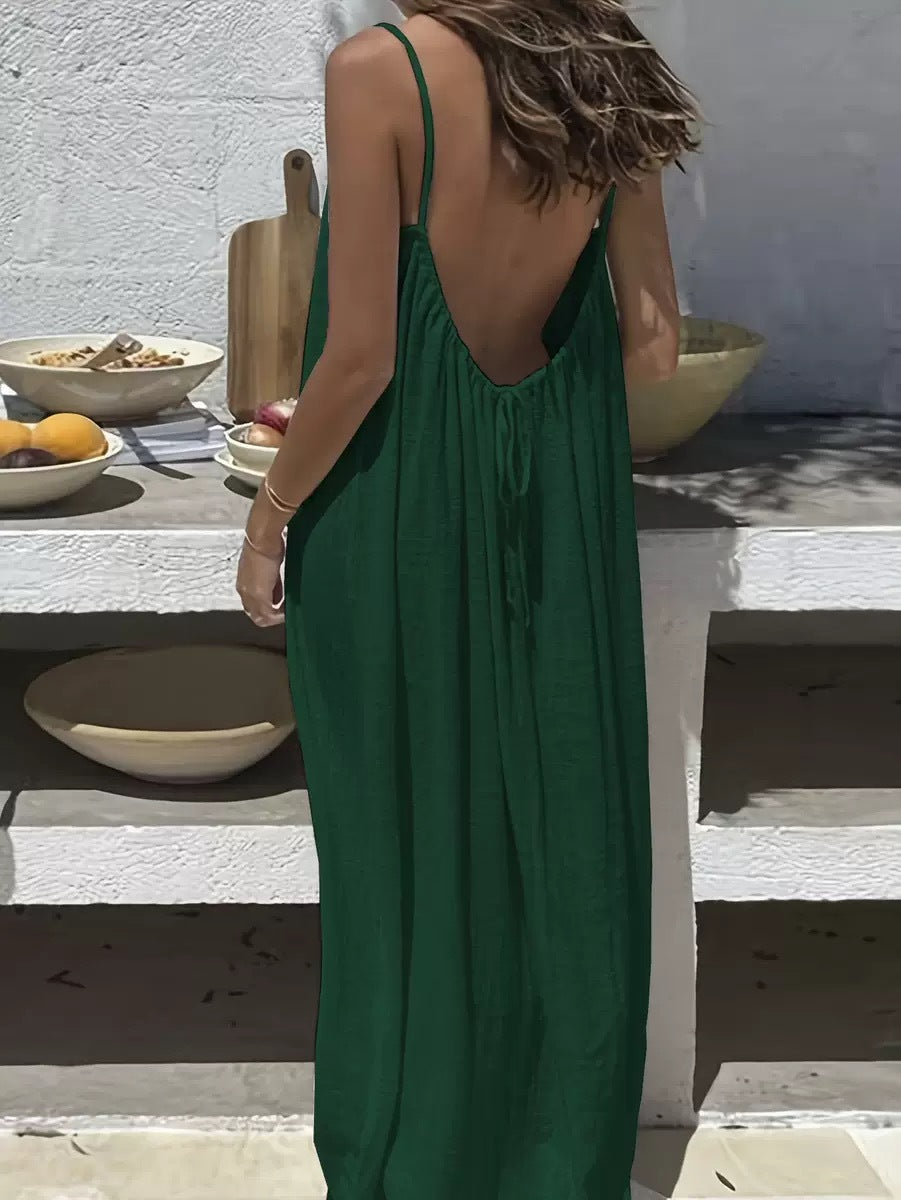 Midnight Whisper Backless Lounge Dress