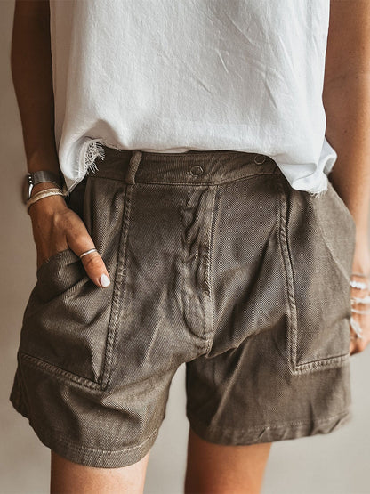Women's Vintage Wash Utility Pocket Shorts
