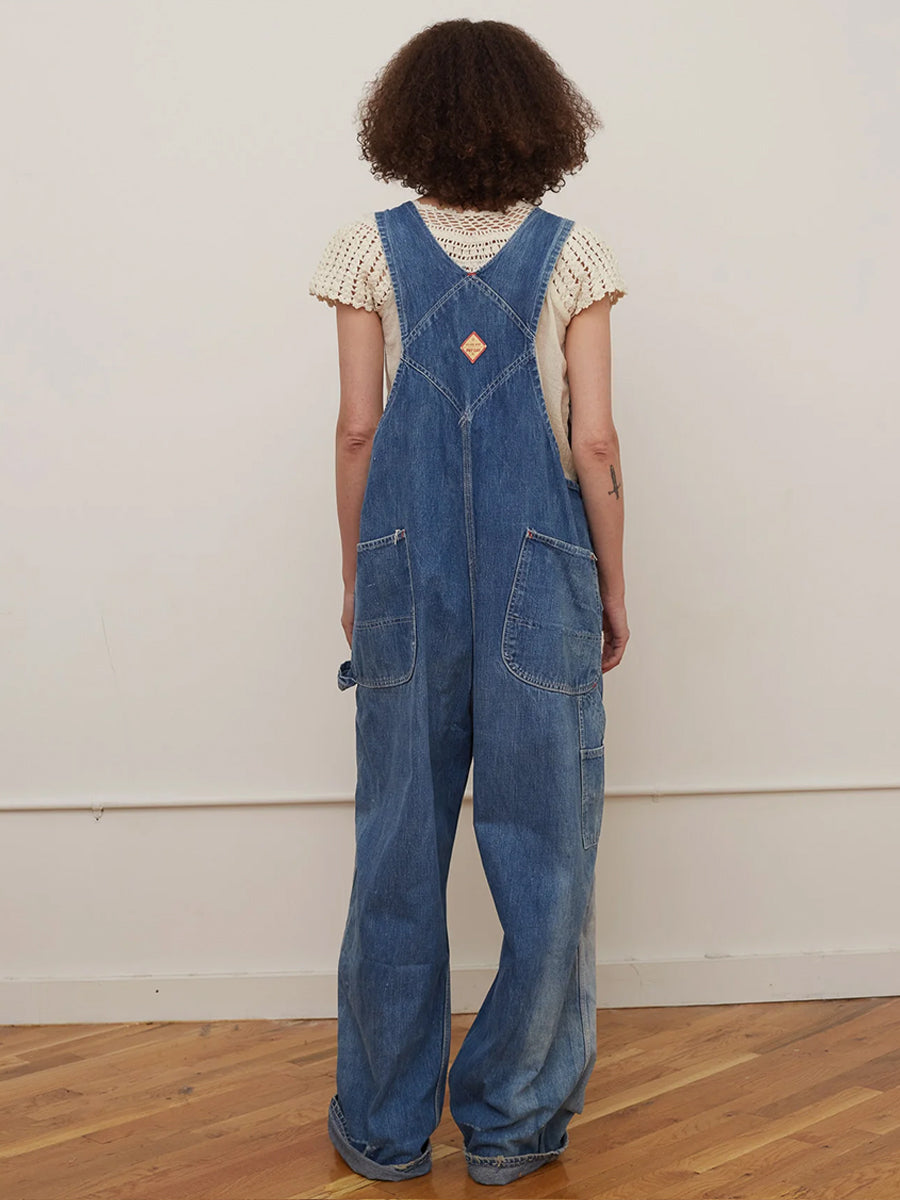 Oversized Vintage Wash Wide Leg Bib Overalls