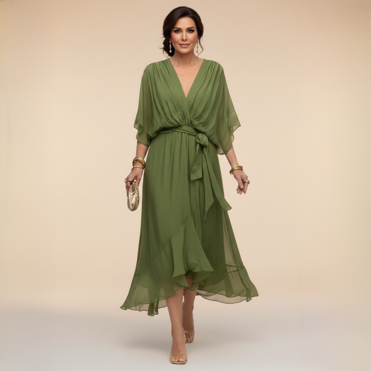 Arabella | Flowing V-Neck Silhouette Dress