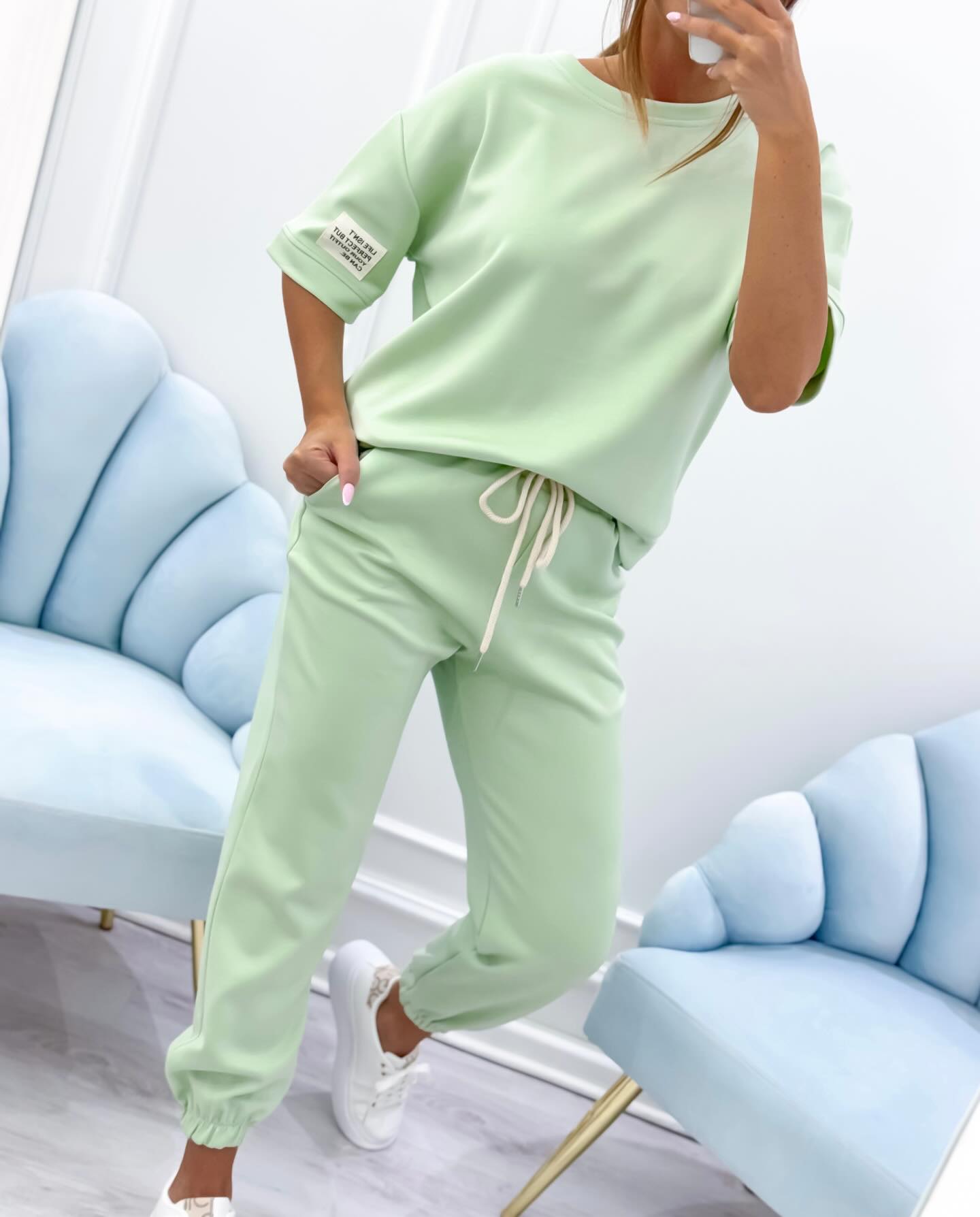 Matching T-Shirt and Jogger Pants Loungewear Set