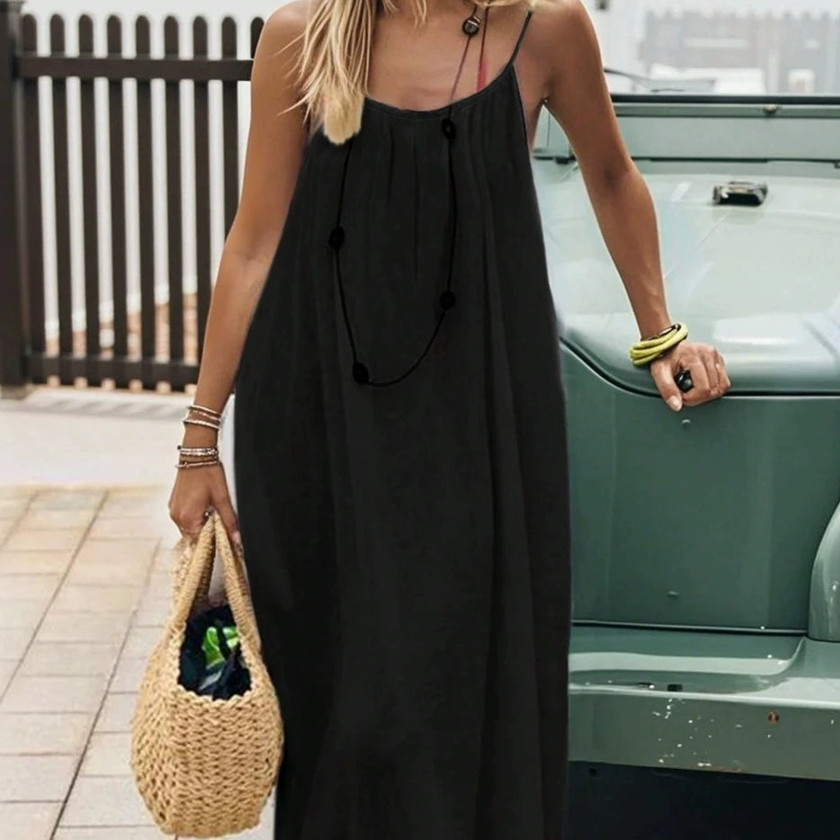 Midnight Whisper Backless Lounge Dress