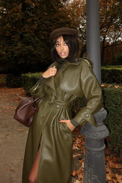 Seraphine | Green Grace Belted Trenchcoat