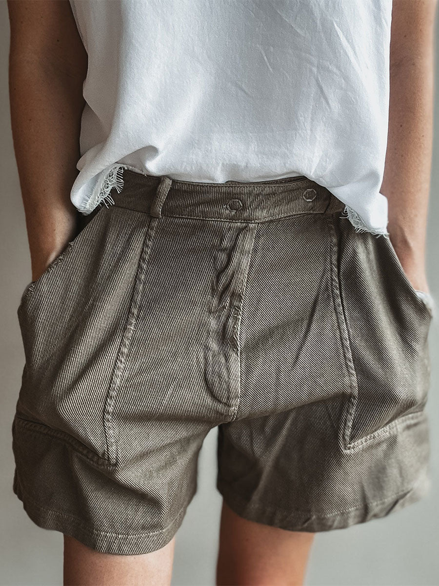 Women's Vintage Wash Utility Pocket Shorts
