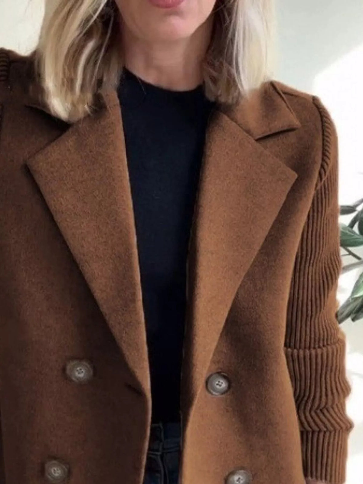 Mid-Length Shawl Collar Overcoat with Buttoned Front