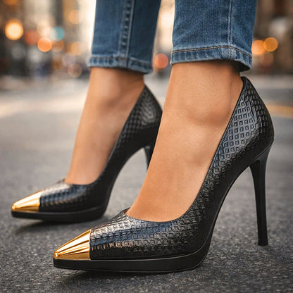 AVELINE GOLD-POINT HEELS