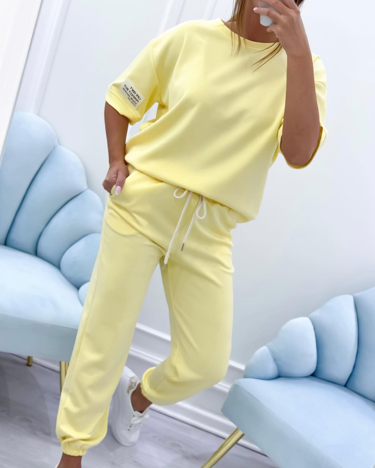 Matching T-Shirt and Jogger Pants Loungewear Set