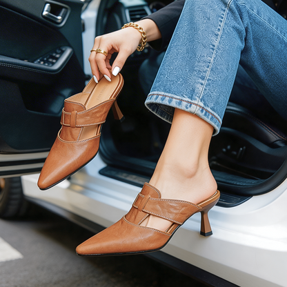 AUBREY MONROE GENUINE LEATHER HEELS