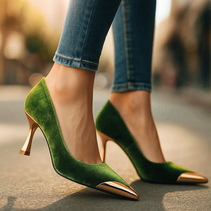 AVELINE GOLD-POINT PUMPS