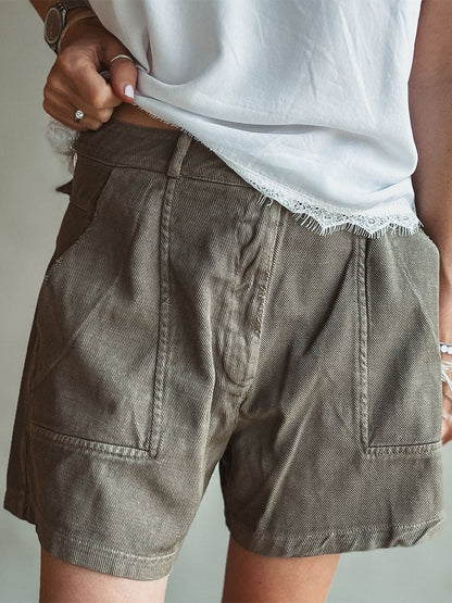 Women's Vintage Wash Utility Pocket Shorts
